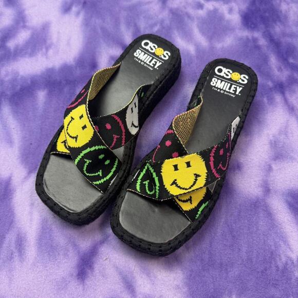 ASOS Shoes - Asos x smiley world platform espadrille slides